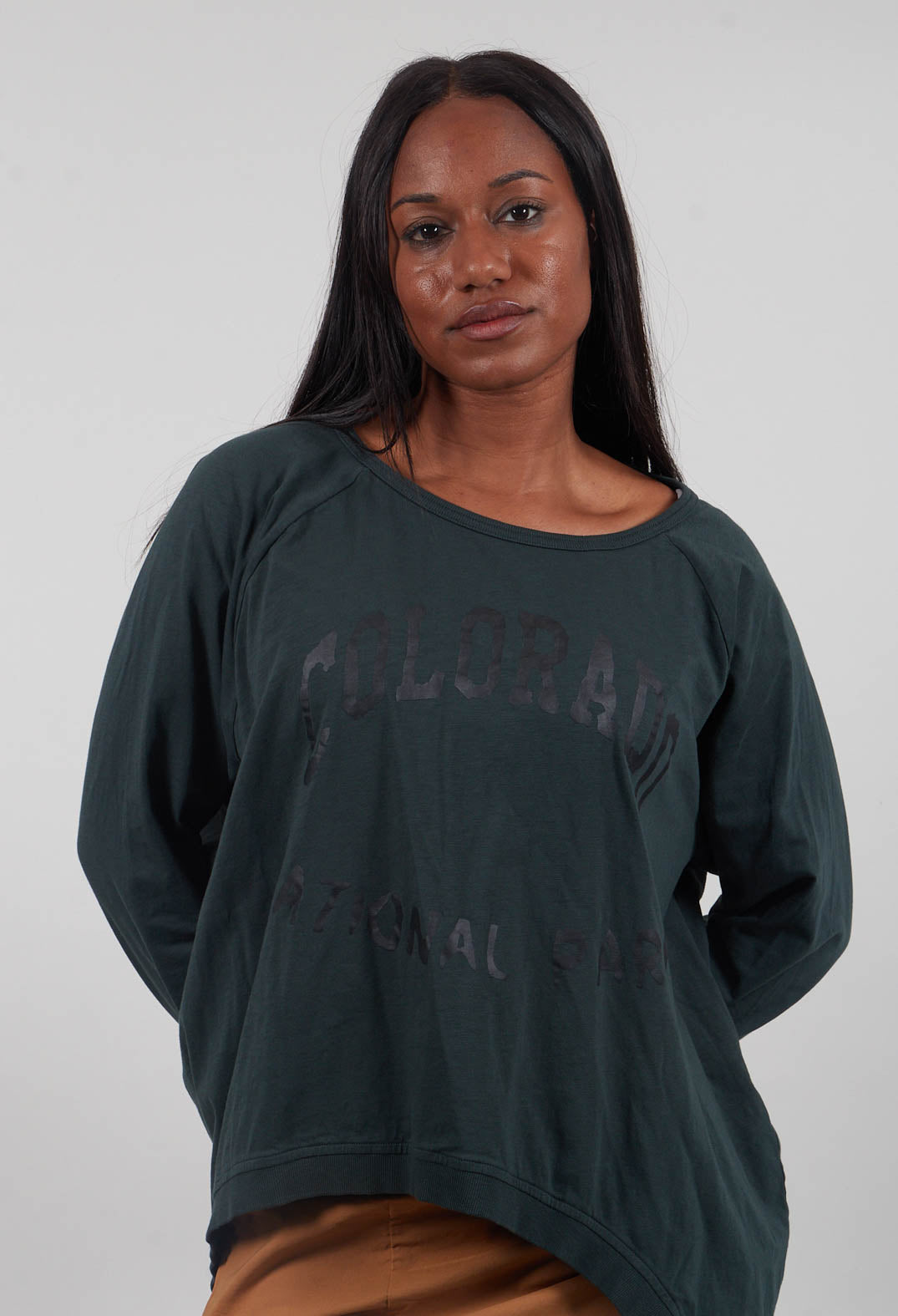 Long Sleeve Top in Forest Print - 3640503