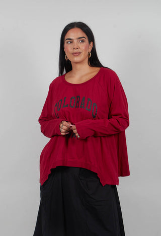 Long Sleeve Top in Lava Print  - 3640503