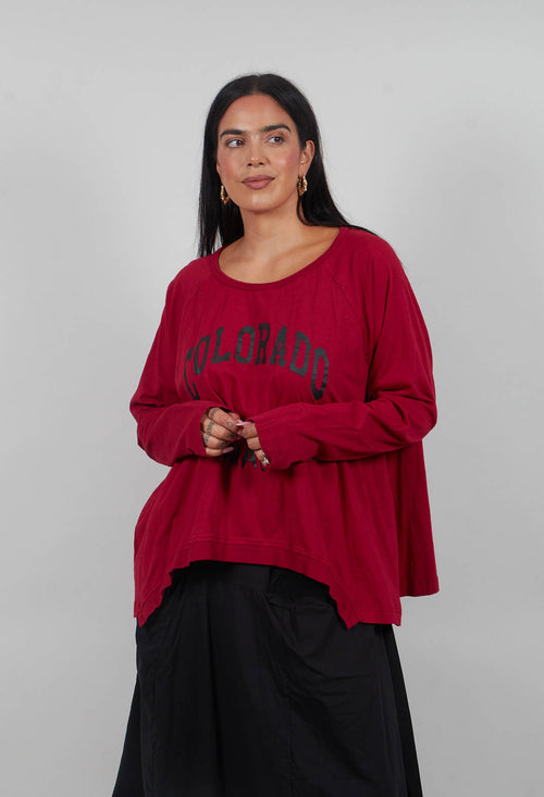 Long Sleeve Top in Lava Print  - 3640503