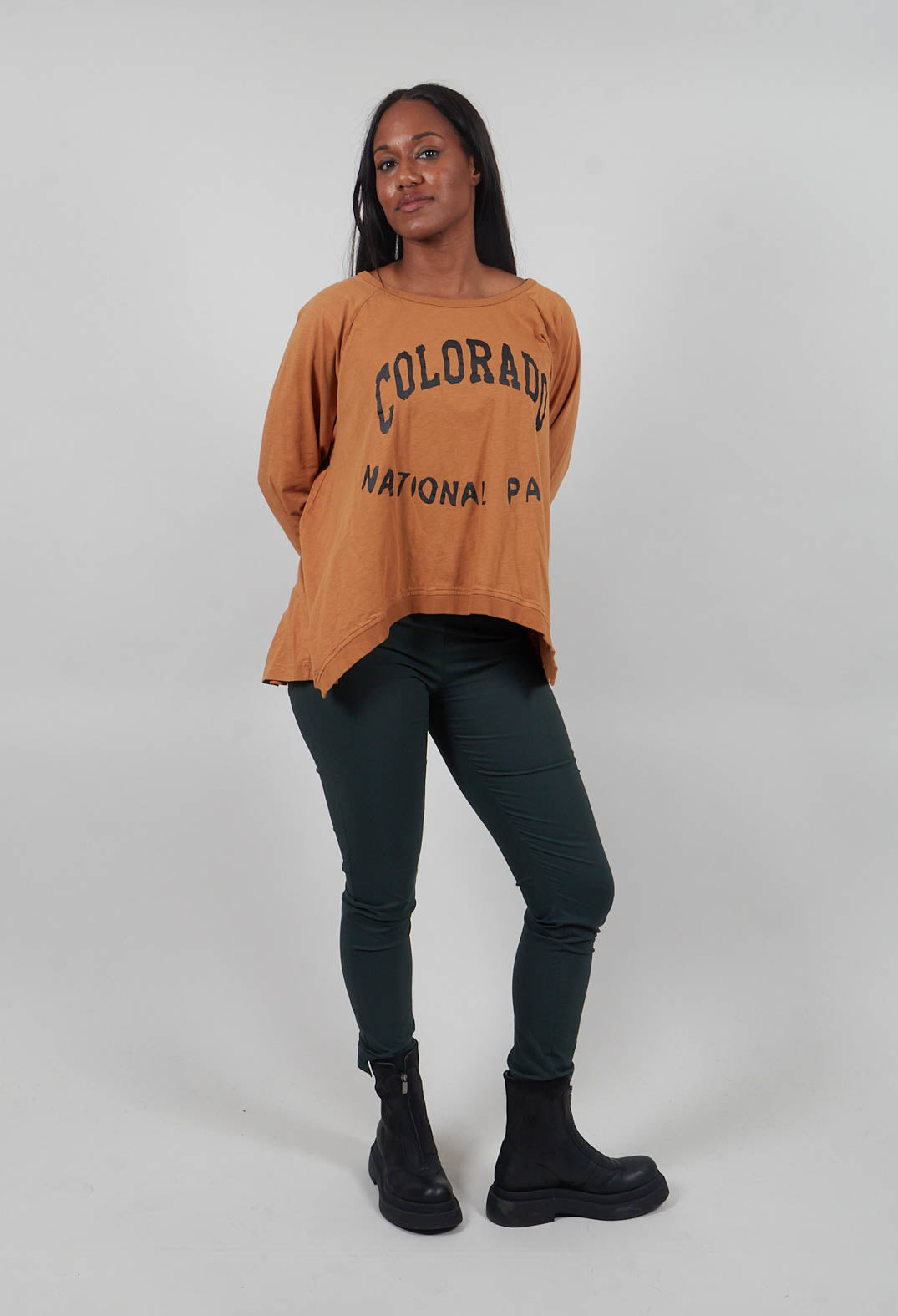 Long Sleeve Top in Bronze Print  - 3640503