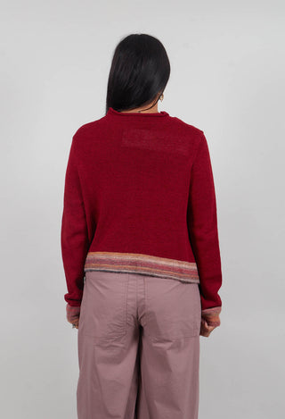 Flared Hem Cardigan in Lava Stripe - 3727101