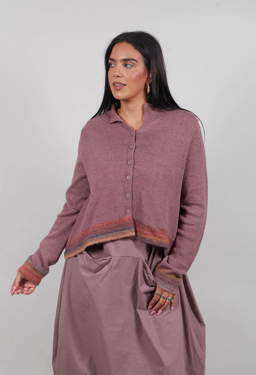 Flared Hem Cardigan in Crystal Stripe - 3727101
