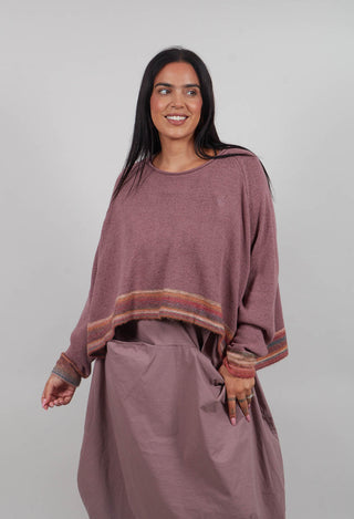 Cropped Boxy Jumper in Crystal Stripe - 3720702