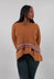 Cropped Boxy Jumper in Bronze Stripe  - 3720702