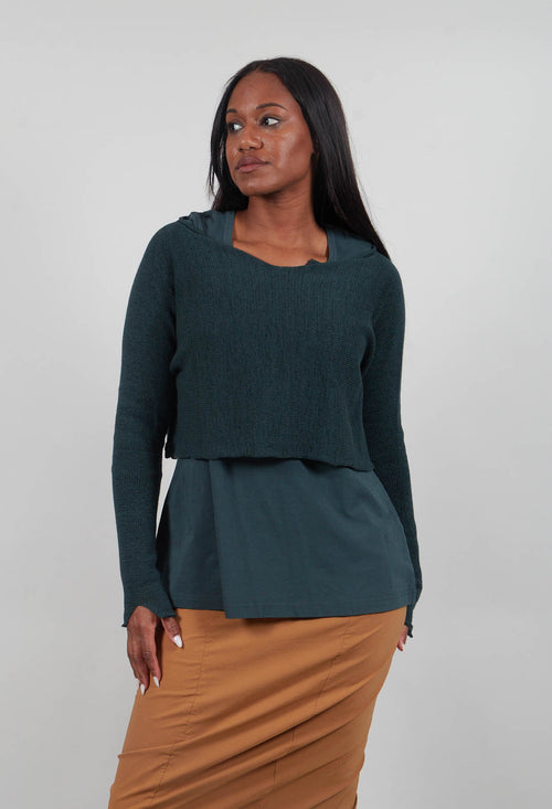 Cropped Fit Jumper in Forest  - 3720712