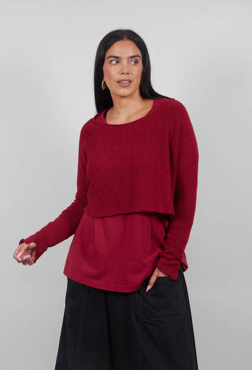 Cropped Fit Jumper in Lava  - 3720712