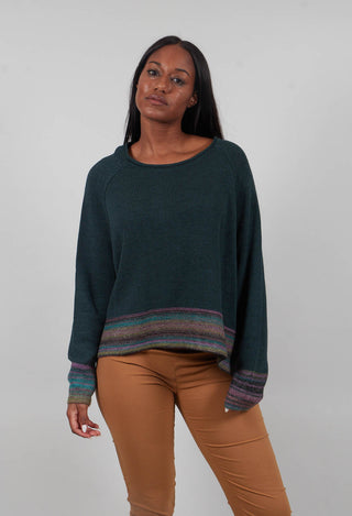 Short Jumper in Forest Stripe  - 3720703