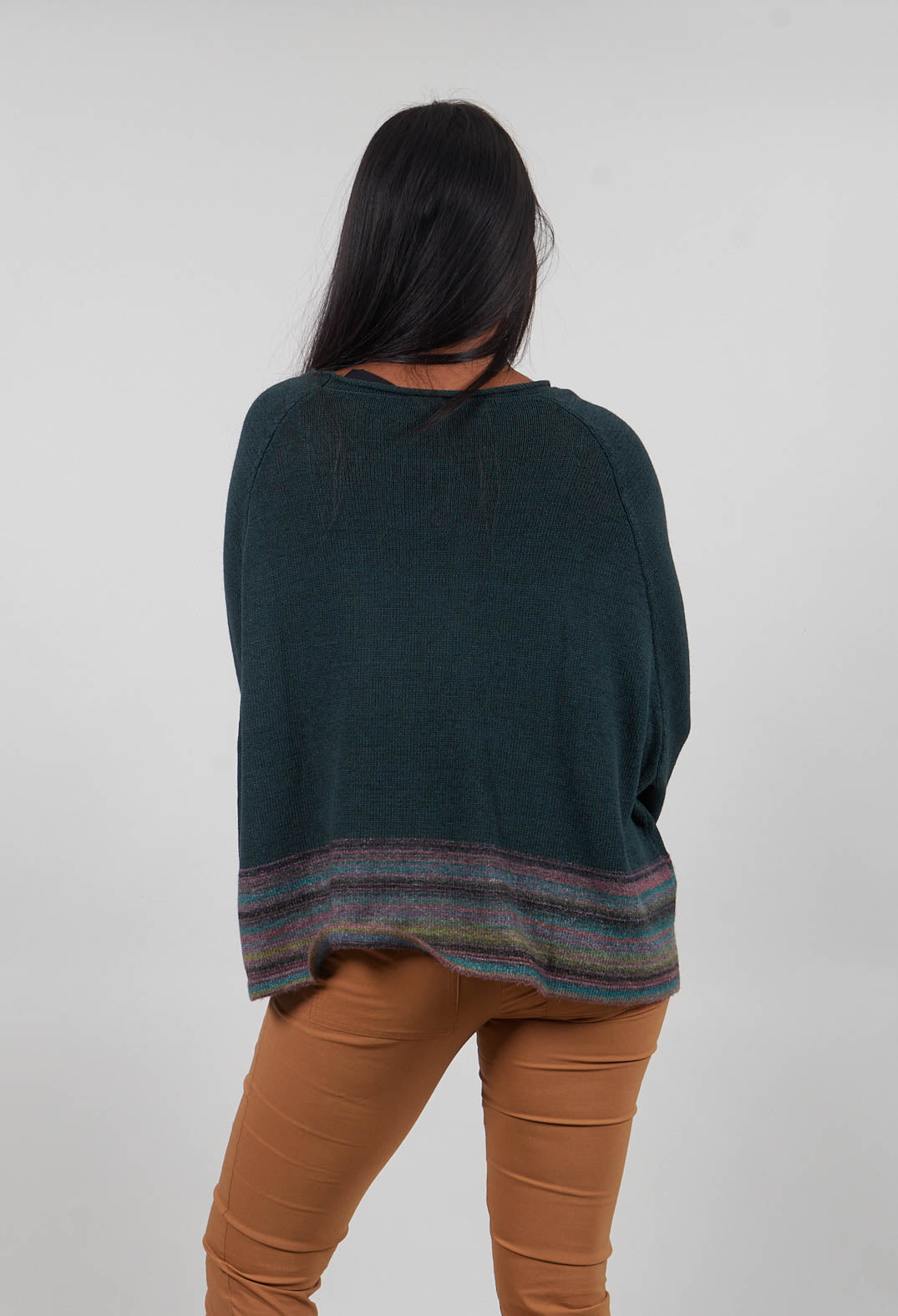Short Jumper in Forest Stripe  - 3720703