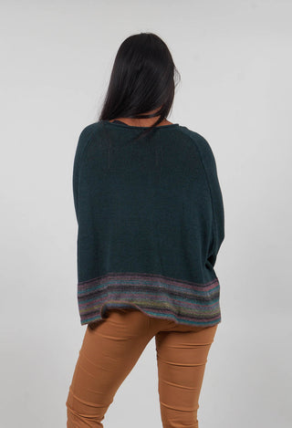 Short Jumper in Forest Stripe  - 3720703