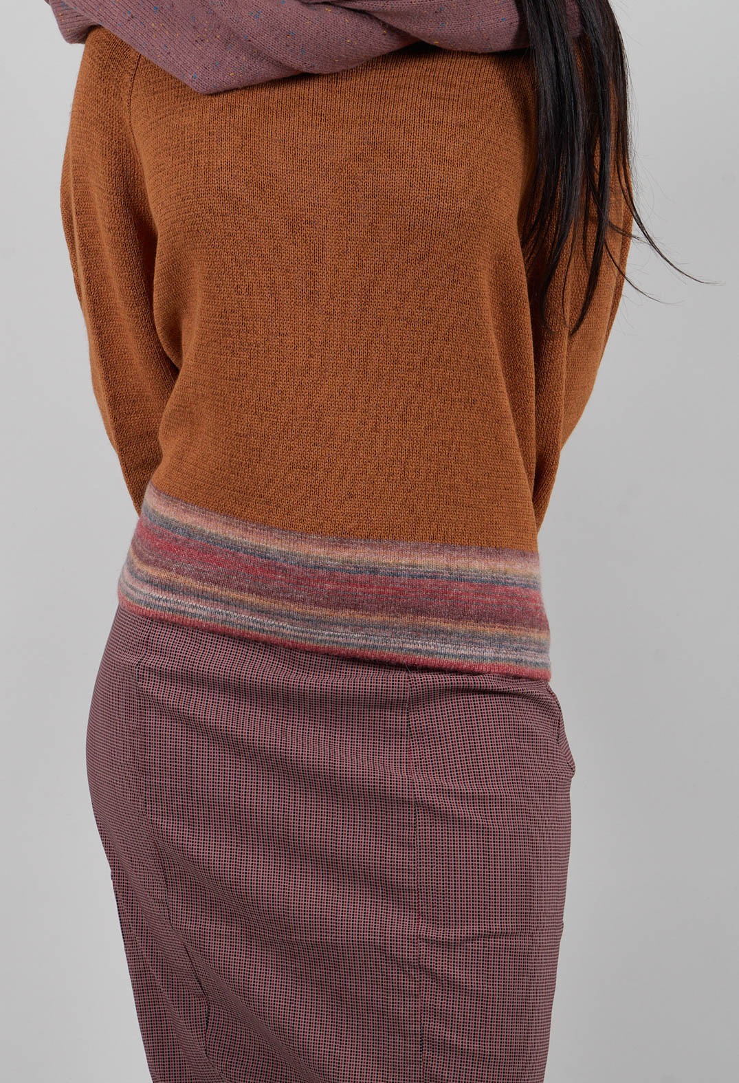 Short Jumper in Bronze Stripe - 3720703