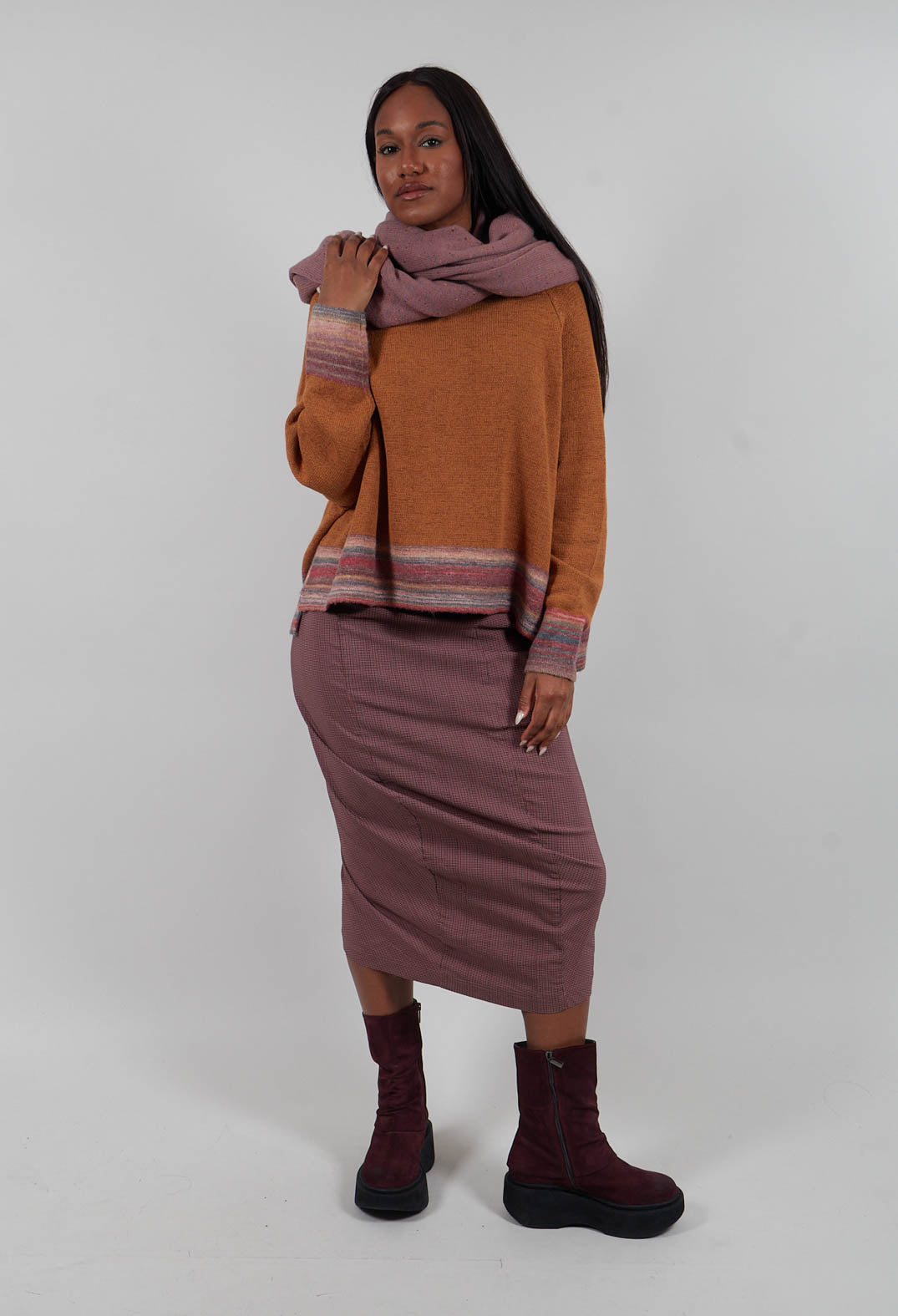 Short Jumper in Bronze Stripe - 3720703
