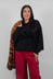 Funnel Neck Jumper in Black Print  - 3720727