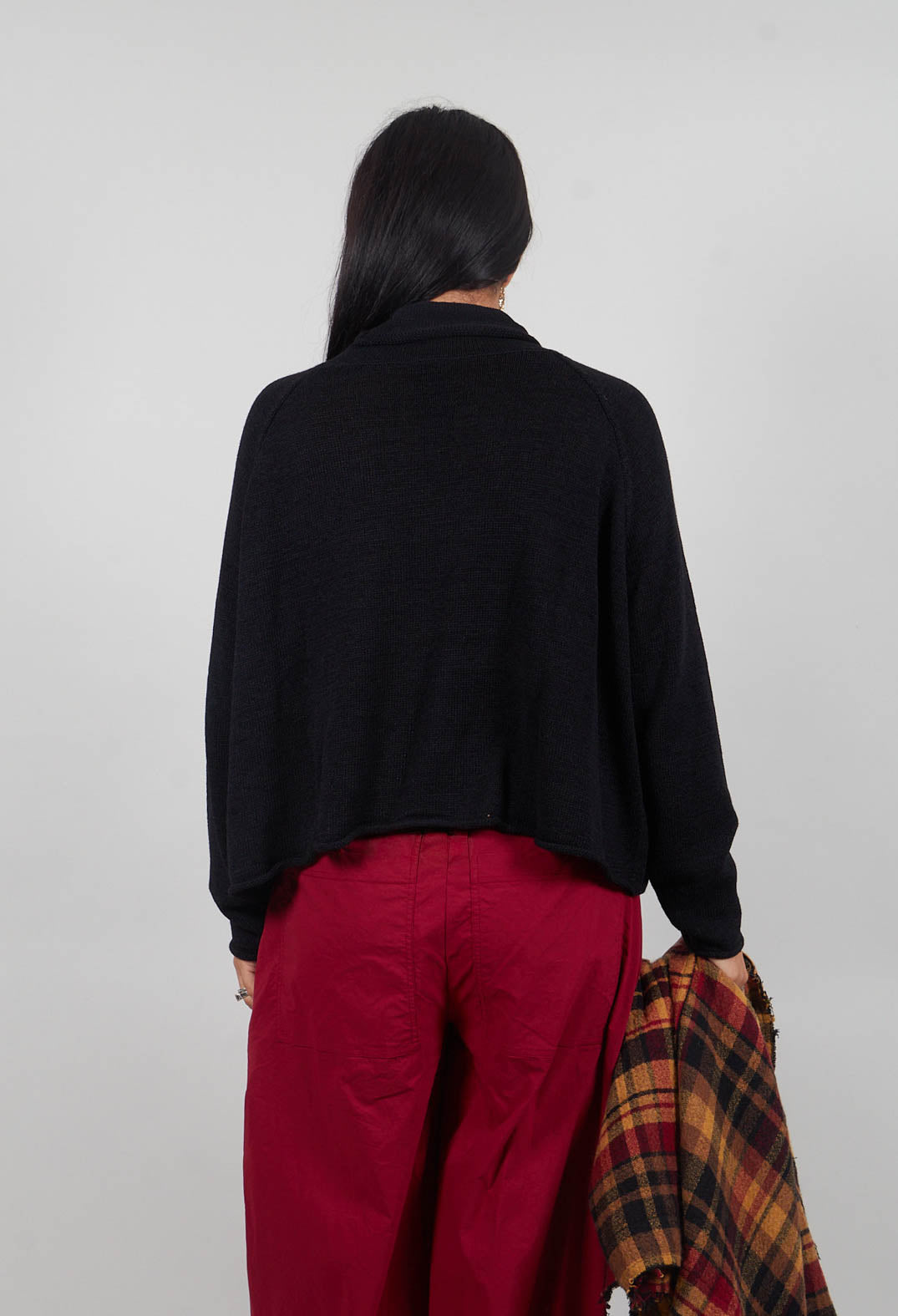 Funnel Neck Jumper in Black Print  - 3720727