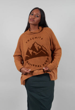 Funnel Neck Jumper in Bronze Print - 3720727