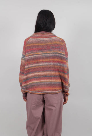 Ribbed Funnel Neck Jumper in Lava Varieté - 3730708