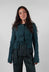 Cropped Cardigan with Raw Edges in Forest  - 3897106
