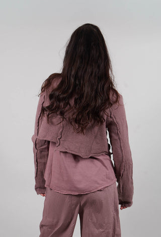 Cropped Cardigan with Raw Edges in Crystal  - 3897106