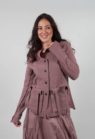 Cardigan with Raw Edges in Crystal  - 3897107