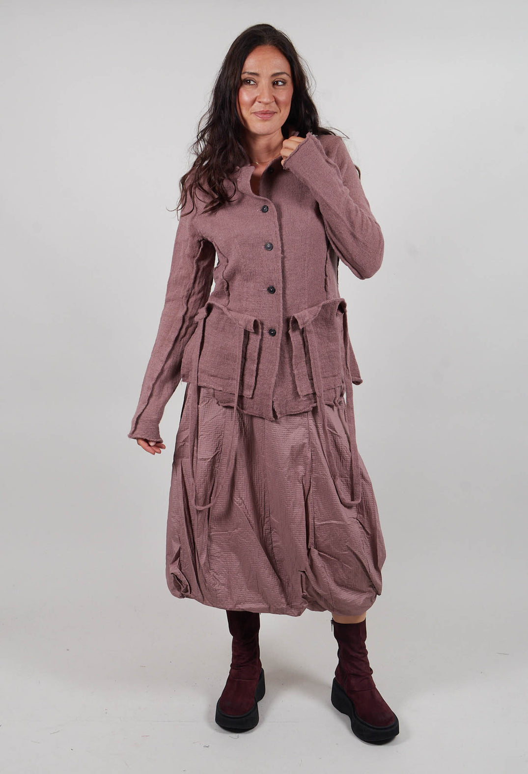 Cardigan with Raw Edges in Crystal  - 3897107
