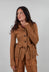 Cardigan with Raw Edges in Bronze - 3897107