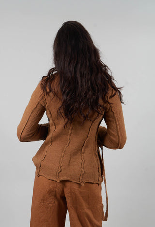 Cardigan with Raw Edges in Bronze - 3897107