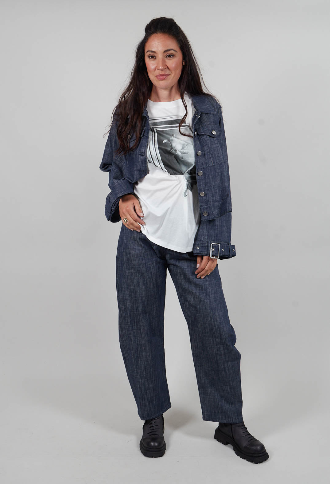 Barrel Jeans in Blu Grafite