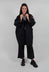 Longline Boxy Wool Coat in Nero