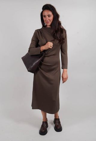 Ruched Dress in Loden Green