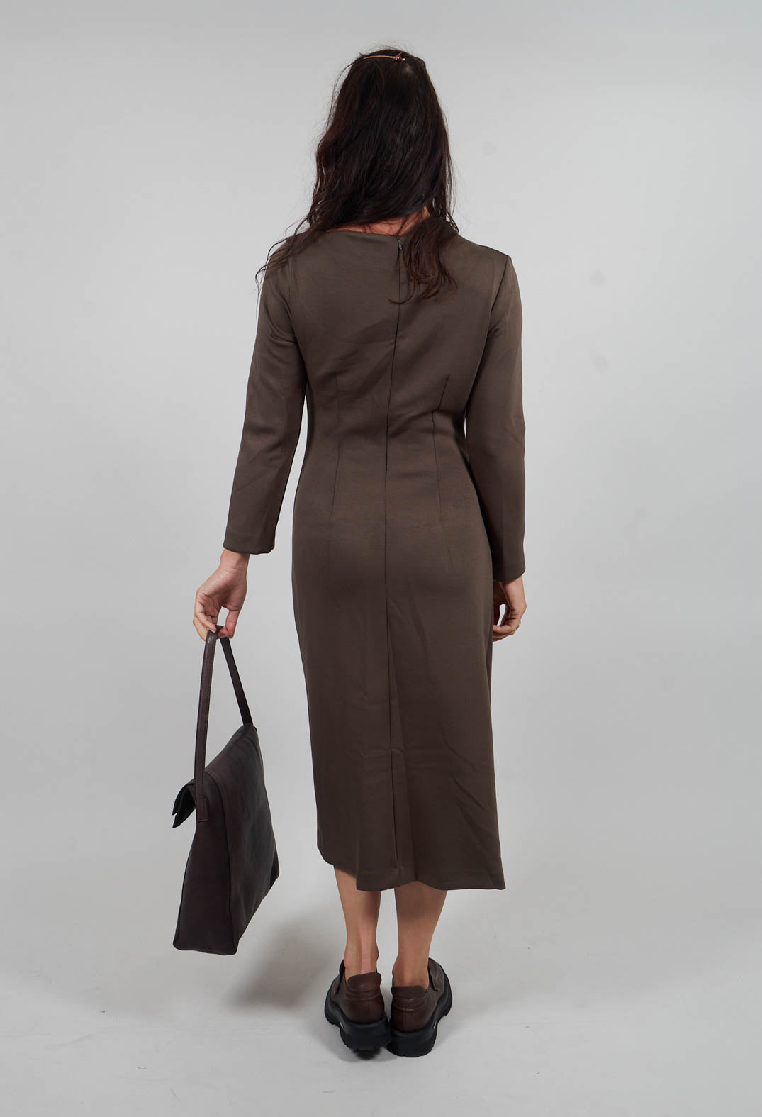 Ruched Dress in Loden Green