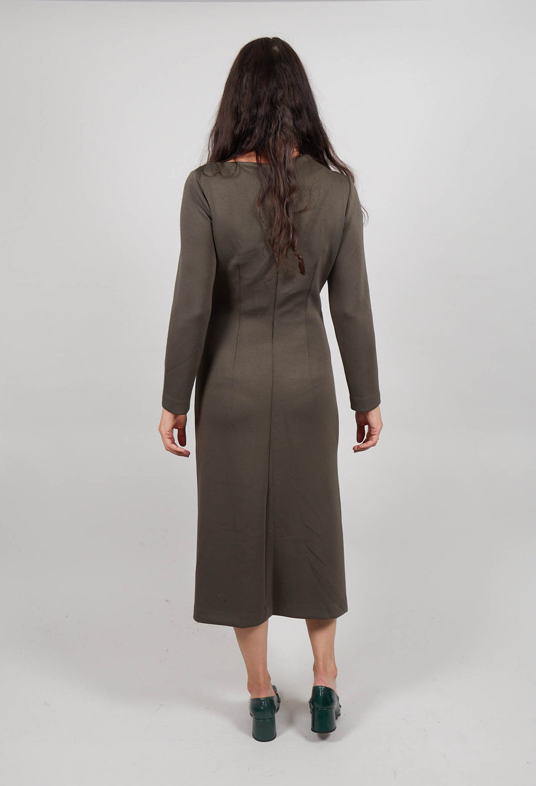 Ruched Dress in Loden Green