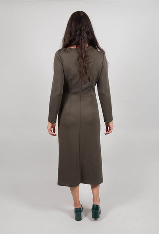 Ruched Dress in Loden Green