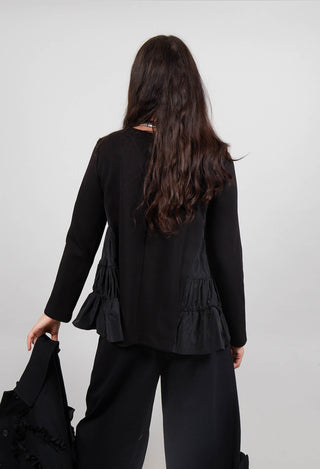 Boxy Peplum Style Top in Nero