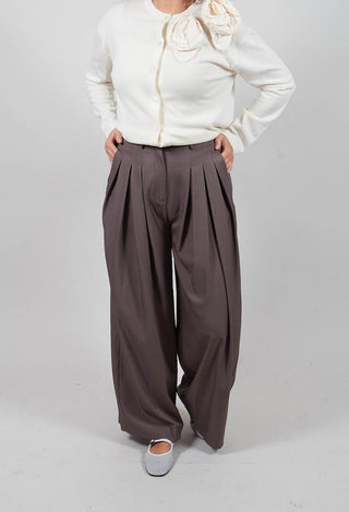 Wide Leg Tailored Trousers in Fango