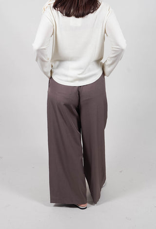 Wide Leg Tailored Trousers in Fango