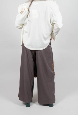 Wide Leg Tailored Trousers in Fango