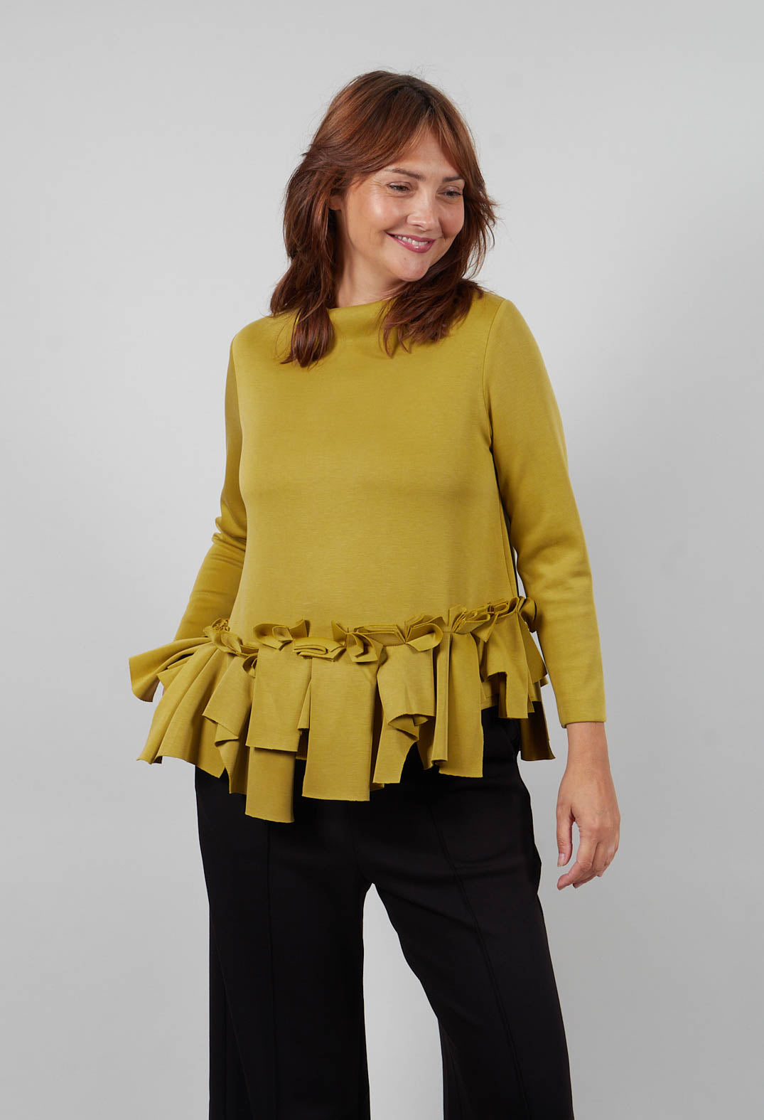 Ruffle Pleated Hem Top in Palma