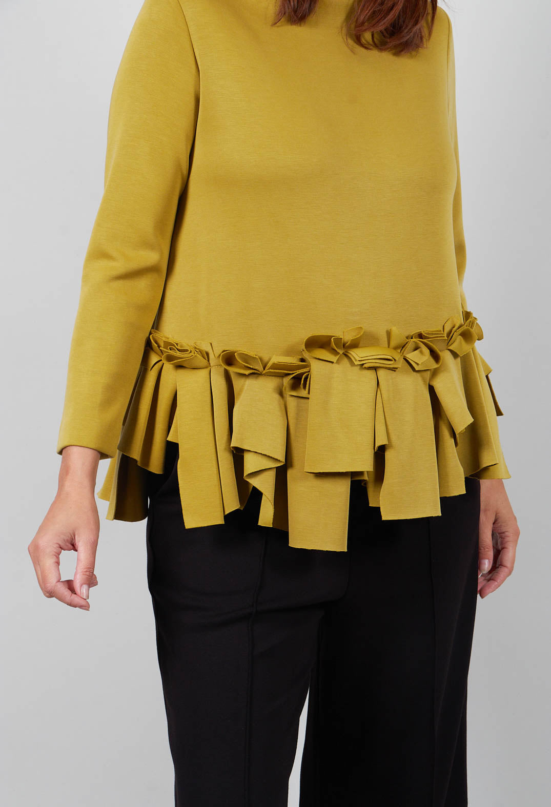 Ruffle Pleated Hem Top in Palma