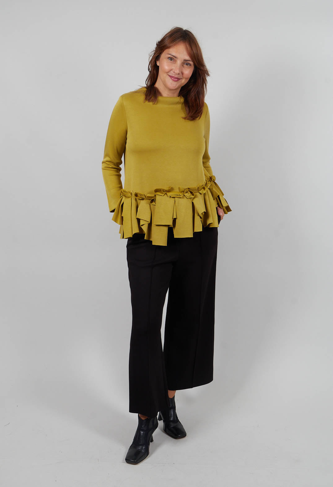 Ruffle Pleated Hem Top in Palma