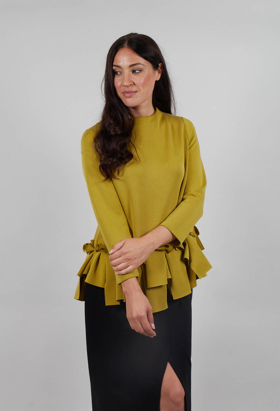 Ruffle Pleated Hem Top in Palma