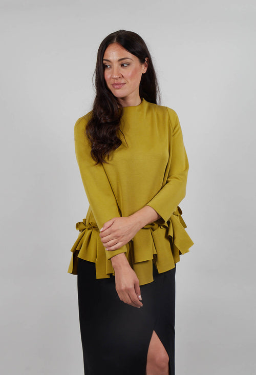 Ruffle Pleated Hem Top in Palma