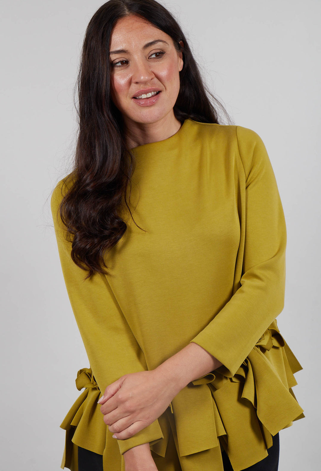 Ruffle Pleated Hem Top in Palma