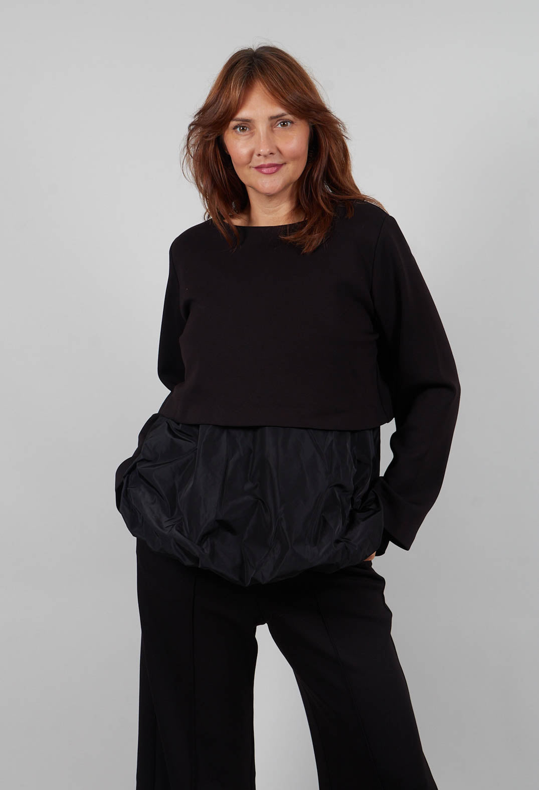 Peplum Top in Nero