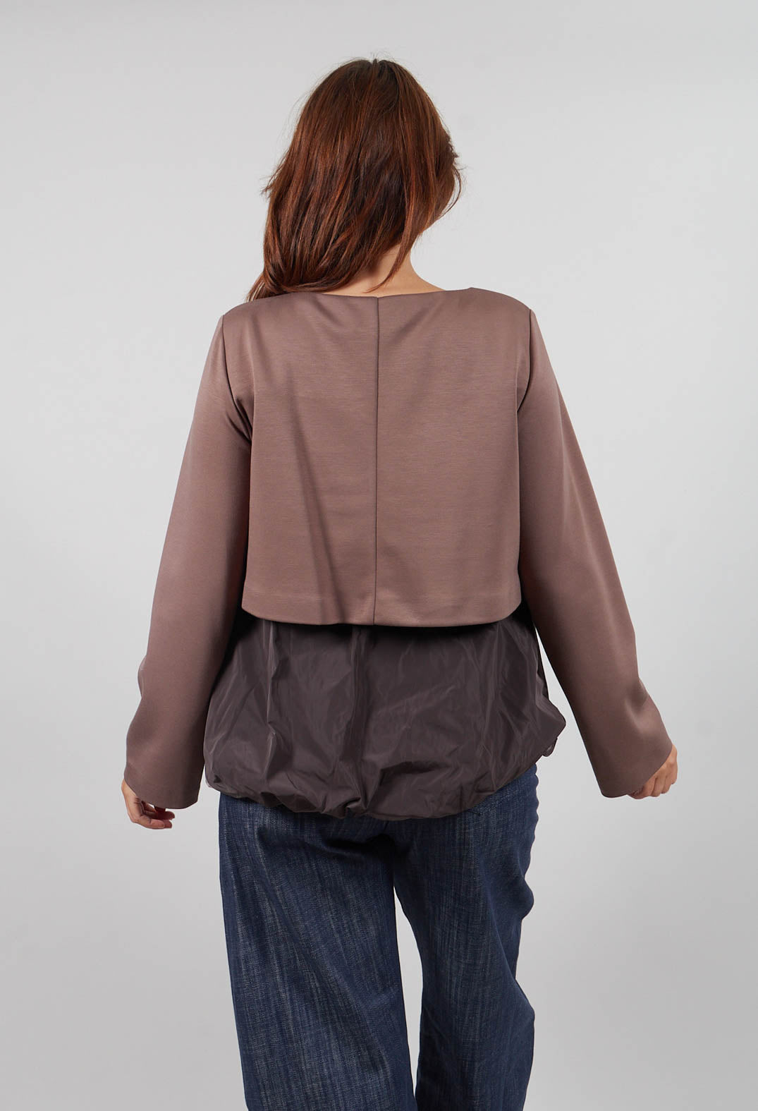 Peplum Top in Stone/Fango