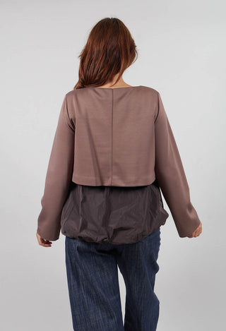 Peplum Top in Stone/Fango