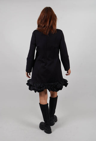 Ruffle Hem Dress in Nero