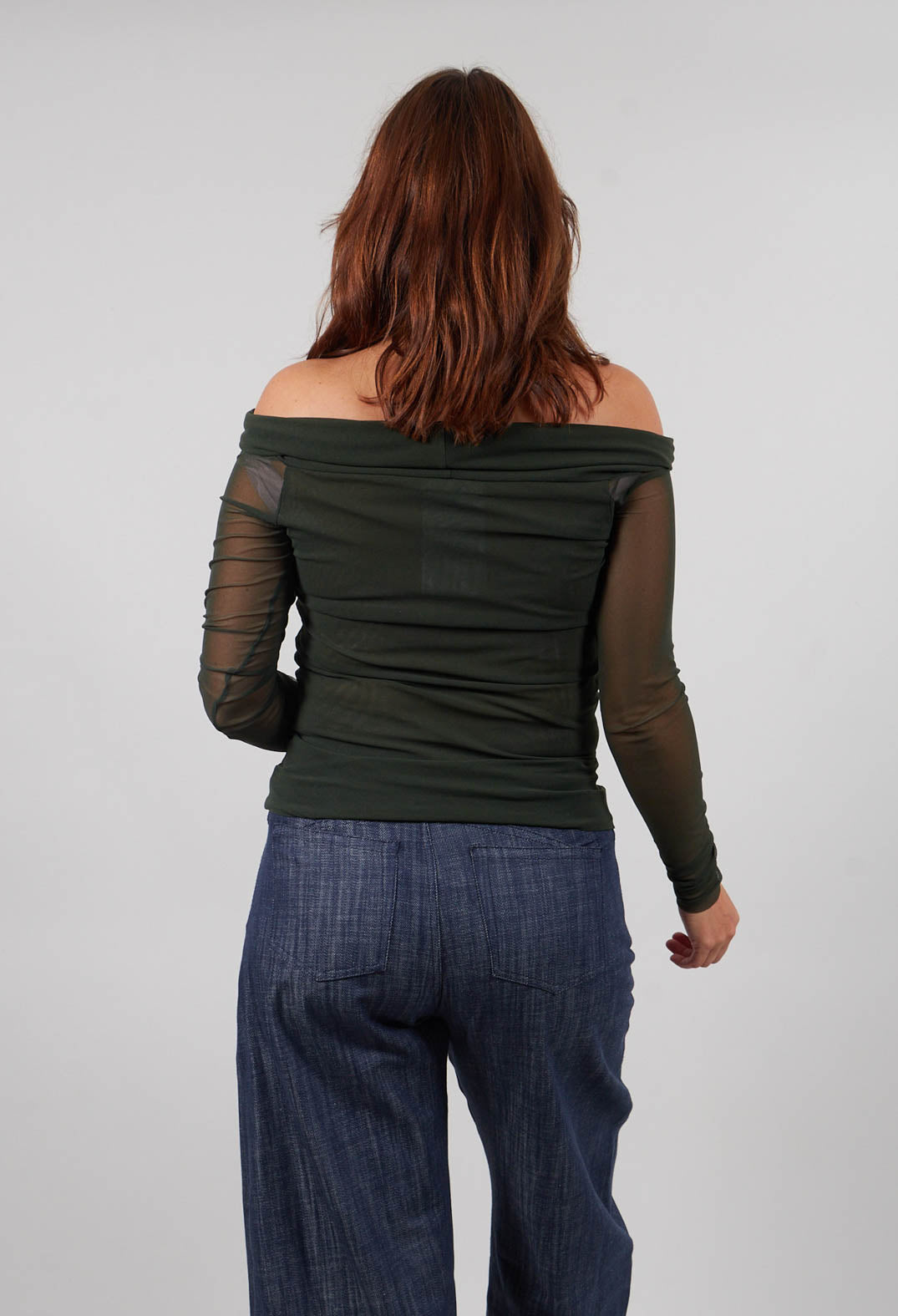 Bardot Style Top in Forest