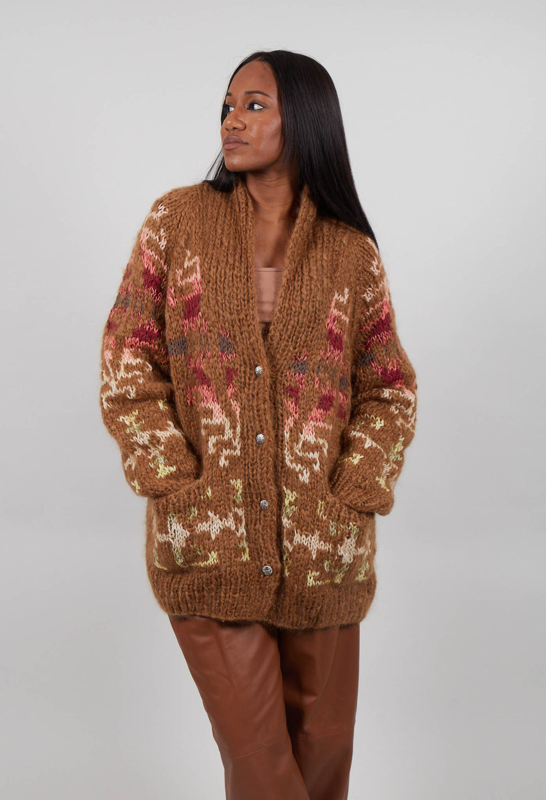 Alita Cardigan in Brown