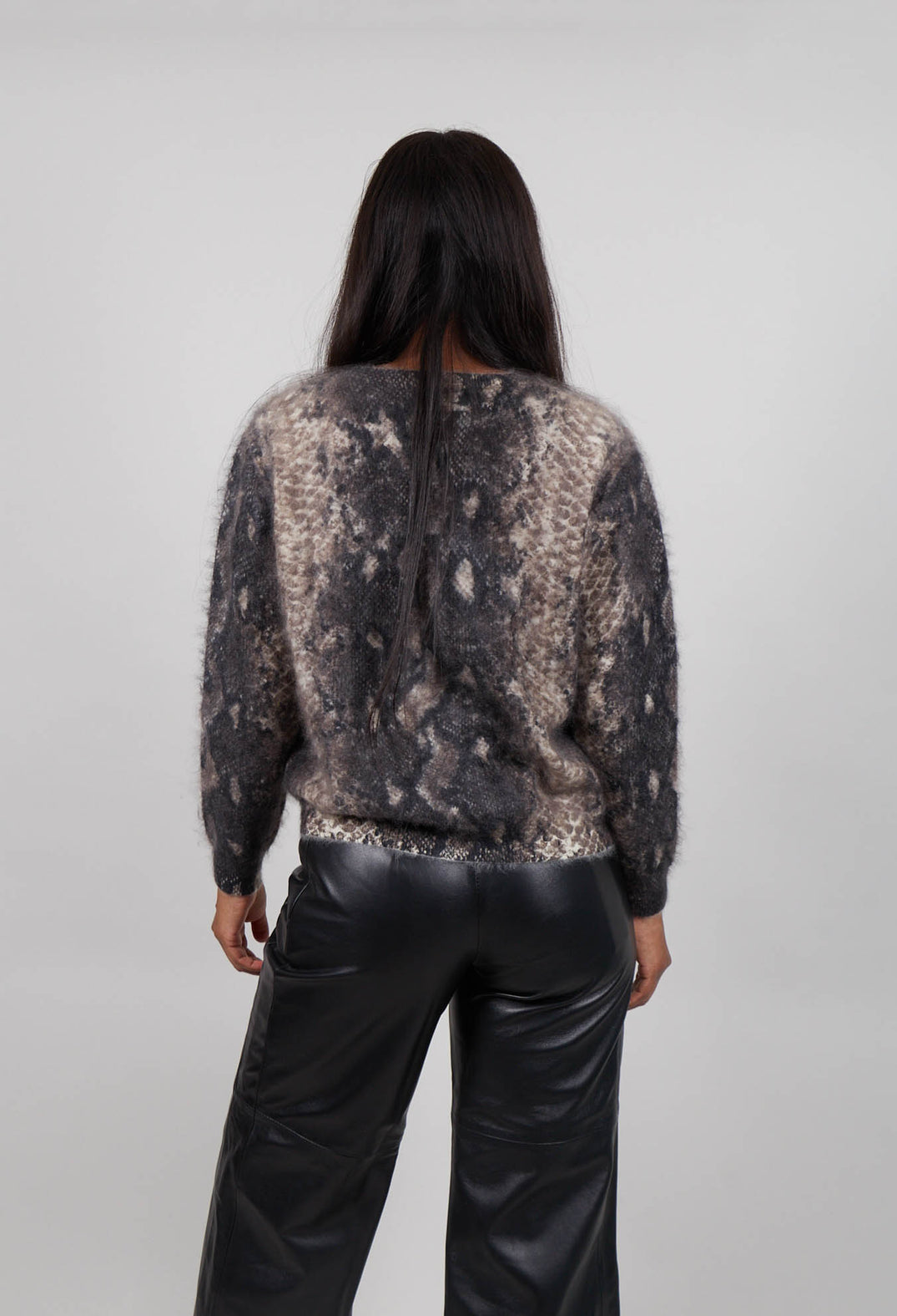 Crew Neck Jumper in Snake Print