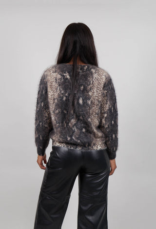 Crew Neck Jumper in Snake Print