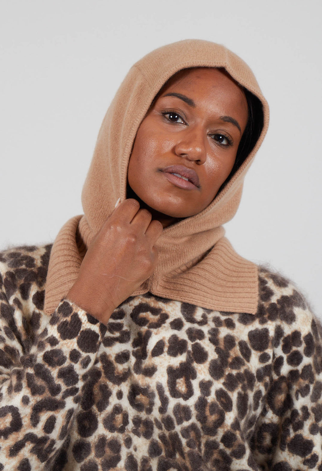 Hooded Snood in Camel